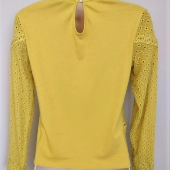 Anthropologie James Coviello Burnham Long Sleeve Eyelet Lace Top - Picture 6 of 10